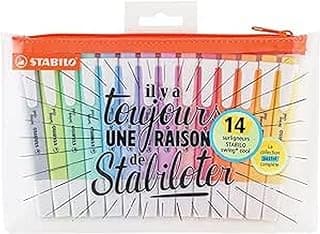 Marcador STABILO swing cool - Estuche con cremallera con 14 colores pastel