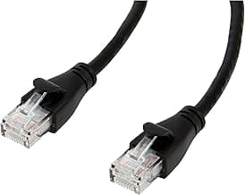 Amazon Basics Cable de Red Gigabit Ethernet LAN, Conectores RJ45, categoría 6, Ideal para Redes domésticas y de Oficina, 0.9 m (Paquete de 1), Negro