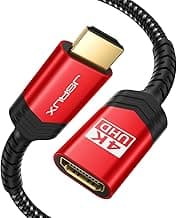 JSAUX Cable alargador HDMI 2.0 macho a hembra, 18 Gbps compatible con TV Stick PS4, PS3, 4K UHD, Full HD, 3D, ARC, Ethernet, 3 m rojo