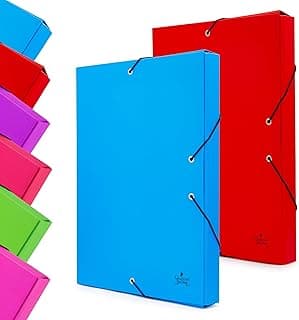 CARPETA DE PROYECTO QUIJOTE PAPER WORLD - CARPETA para archivo, colores flúor, medidas 34x24x3cm, gomas elástica, para A4, uso escolar y oficina - PACK 2 SURTIDO