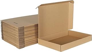 HORLIMER Caja de Envío Kraft, 34,2 x 24,6 x 4,8cm, Lote de 25, Caja Carton con Tapa para Regalo o Embalaje, Marrón