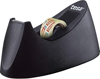 Dispensador de mesa tesa Easy Cut CURVE , antideslizante, manejo sencillo, corte limpio, incl. 1 rollo de tesafilm transparente de 10 m:19 mm u opcionalmente 8 rollos de tesafilm transparente de 33