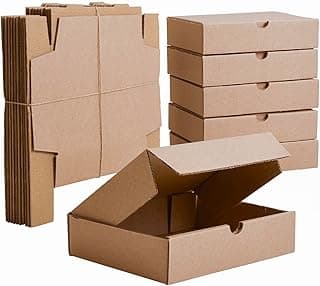 IPEA Cajas de Cartón Planas 21 x 15 x 5 cm para Envíos, Comercio Electrónico, Regalos - 10 Piezas - Made in Italy - Cajas Cuadradas Multiusos para Embalar Objetos, Eventos, Fiestas - Caja