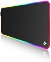 EASEMO Alfombrilla de Ratón RGB, XXL 900x400x4mm Grande Mouse Pad con 11 Modos de Iluminación 7 Colores LED, Base de Goma Antideslizante, Superficie Tela Fina, Adecuada para Jugadores, PC y portátil