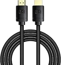 Baseus Cable HDMI de alta definición serie 2.1, HDMI 8K a HDMI 8K 60Hz, cable adaptador de 2 m, color negro