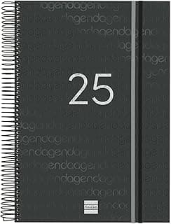 Finocam - Agenda Espiral Year 2025 1 Día Página Enero 2025 - Diciembre 2025 (12 meses) Negro Catalán