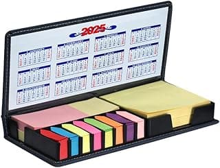 Strehknewen Juego de notas adhesivas, 2200 unidades de notas adhesivas de colores, 4 formatos con marcador adhesivo y estuche de poliuretano, notas adhesivas para oficina, escuela, estudio y trabajo