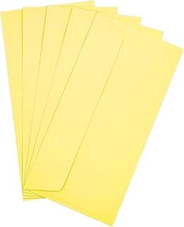 Raylu Paper® - Pack de 20 Sobres de Colores Pequeños con Cierre Adhesivo y Sin Ventana para Regalos de Fiesta, Bodas, Cumpleaños o Navidades. Sobres de Colores tamaño DL 110x220 mm (Amarillo claro)