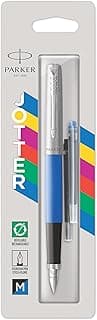 Parker Jotter Originals pluma estilográfica, acabado azul clásico, plumín mediano, tinta negra y azul