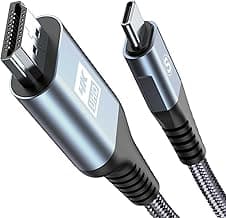AviBrex 4K Cable USB C a HDMI 0.5m, Adaptador 4K@UHD para Thunderbolt 4/3 Compatible con i Phone16 15 Plus Pro MAX, MacBook Pro/Air, iPad Pro, iMac, Galaxy S24/S23/S22/S21, Surface, XPS 15, etc.