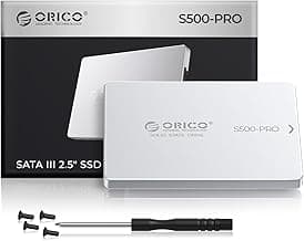 ORICO SSD SATA 128GB, Disco Duro SSD Interno 2.5", hasta 450MB/s, 3D NAND SATA III con Carcasa de Aluminio,para Desktop Laptop PS4 NAS DIY Unidad Externa - S500PRO