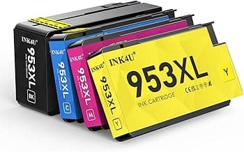 INK4U 953XL Cartuchos de Tinta, Alta Capacidad Compatible con HP 953XL 953 Cartucho para HP Officejet Pro 8710 8715 8740 8720 8718 7730 8728 8719 7740 7720 8730 8725 8210 8218 Impresoras (4 Pack)