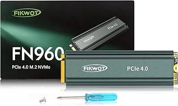 Fikwot FN960 2TB M.2 2280 PCIe Gen4 x4 NVMe 1.4 Unidad Interno de Estado sólido con disipador de Calor - Velocidades de hasta 5000MB/s, caché Dynamic SLC, SSD Interna Compatible con PS5
