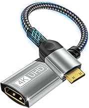 Nersligek Mini HDMI a HDMI Adaptador, 4K@60Hz 1440P@144Hz Mini HDMI Macho a HDMI Hembra Cable UHD HDR ARC HDCP, Compatible con Raspberry Pi Zero Cámara TV Portátil Monitor de Captura