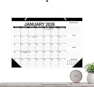 Calendario de pared 2026-18 meses, planificador mensual - planificador anual para oficina familiar escritorio