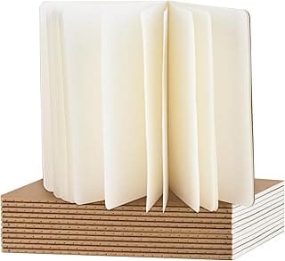 ZCZN Cuaderno A5 de Dibujo Libretas de Notas de Kraft Bloc de Notas A5 para Dibujar, Cuadernos de 30 Hojas en Blancas/60 Páginas para Niños, Adultos, Alumno, Oficina, Paquete de 12
