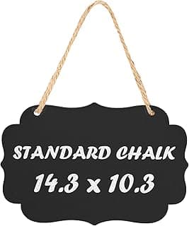 Kamehame Pizarra de tiza grande para colgar, acrílico, 36 x 26 cm, reutilizable, color negro, con cuerda de yute, para decoración de casa, oficina, restaurante, boda, fiesta de cumpleaños, 36,3 x 26,2