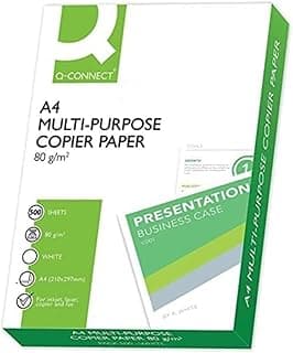 Q-Connect - Papel de fotocopiadora A4 blanco 80 g/m² KF01087 - 1 Pack x 500 hojas (1 unidad )