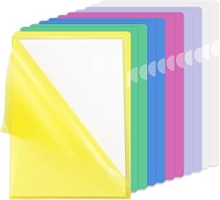 Carpeta A4 para documentos A4, 6 colores, de plástico, transparente, para guardar o organizar papeles, documentos, 31 x 22 cm, 12 unidades