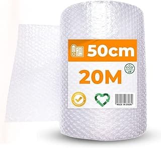 [20CM EXTRA] Rollo Plástico de Burbujas Embalaje 20 Metros x 50cm de Ancho Papel Burbujas Embalaje Para Mudanza Plastico Burbujas Embalaje 100% Reciclable