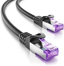 deleyCON 1m Cable de Red CAT7-10 Gigabit - Cable de Conexión RJ45 Cable Ethernet (Cobre, Blindaje SFTP PiMF) - para Highspeed LAN DSL Switch Modem Router Patchpanel CAT7 CAT6 CAT5 - Negro