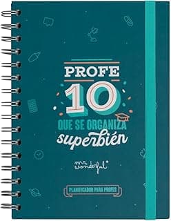 Mr. Wonderful - Planificador para profes - Profe 10 que se organiza superbién - Organizador Diario - Incluye Pegatinas y Notas Adhesivas