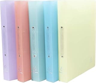 Exacompta - Ref. 54970E - Lote de 5 archivadores semirrígidos PP Chromaline - 2 anillas redondas de diámetro 30 mm - Parte trasera 40 mm - Dimensiones exteriores: 32 x 25 cm - Tamaño A4-5 colores