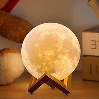 ACED Lampara luna Luna lampara 2024 Actualización 16 Color Con soporte de madera/Lejano/Control táctil Un regalo para una niña Chico Mujeres Novia Diámetro