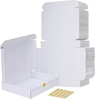RLAVBL 30.5x22.9x5.1 cm Caja de Carton con Tapa para Envios de Paquete, 25 Pack, Cajas Carton Mudanza o Almacenaje, Blanco