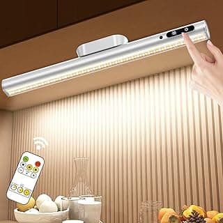 Hapfish Lampara LED Escritorio 4000mAh, Flexo LED Escritorio Sin Cable con Mando a Distancia, Luz Armario USB Recargable Magnetica Inalambrica, Lámpara Pared Pilas para Cocina Mesa Estanteria Espejo