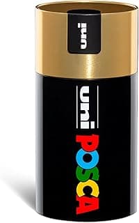 Posca - UniPosca - Juego completo de 18 rotuladores acrílicos surtidos, punta media de 2,5 mm, colores para niños y artistas Uni válidos como colores para tela, madera y otros, en caja de regalo