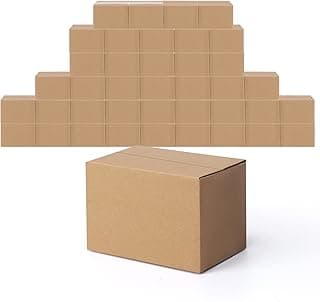 EYMPEU 15,3X10,2X10,2cm Cajas de Carton con Tapa para Envios de Paquete, 40 Pack, Cajitas de Papel Kraft para Regalo o Embalaje, Marrón
