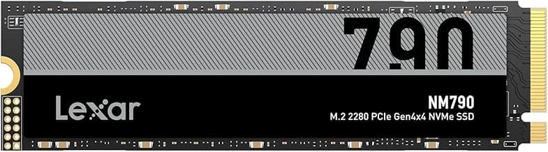 Lexar NM790 SSD Interno 4TB, M.2 2280 PCIe Gen4x4 NVMe SSD, hasta 7400 MB/s de Lectura, 6500 MB/s de Escritura, Unidad de Estado Sólido para PS5, PC, computadora portátil (LNM790X004T-RNNNG)