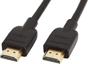 Amazon Basics Cable HDMI 4K de 0.9 m, Alta Velocidad de 18 Gbps con Ethernet, 4K@60 Hz, 2160p, Paquete de 2 Unidades, Negro