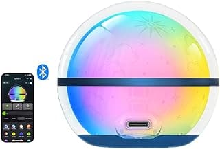 OLIGHT Sphere C Luz Nocturna Inteligente, Lámpara de Noche Recargable USB-C, 75 Lúmenes, Atenuación Gradual, Iluminación Ambiental con Control Bluetooth, Portátil Para Uso Diario (Cielo Estelar, 1)