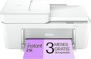 HP DeskJet 4220e 588K43, Impresora multifunción de inyección de tinta A4 a color, Wi-Fi, Impresión a doble cara manual, 8,5 ppm, ADF, Mobile Fax, 3 meses de impresión Instant Ink con HP+, Blanca