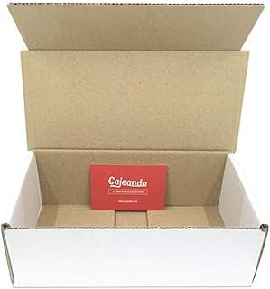 Cajeando - Pack de 50 Cajas de Cartón Automontables 21 x 10 x 7 cm Canal Simple y Color Blanco Para Mudanzas y Envíos Fabricadas en España