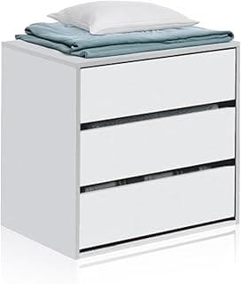 duehome | Cajonera Armario, Cómoda con Tres cajones, Modelo Vera, Acabado en Blanco Mate, Medidas: 60 cm (Ancho) x 57 cm (Alto) x 44 cm (Fondo)