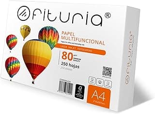 Folios A4, Papel Multiusos para Impresora y Fotocopiadora, Papel A4 Blanco para Entornos Laborales y Uso Doméstico, Folios din A4 80g/m², Paquete de Folios - Ofituria (250 hojas)