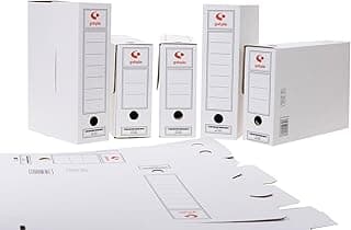 Grafoplás 70905700. Pack de 50 Cajas de Archivo Definitivo de Cartón, Tamaño Folio, 2 Frentes para Archivo Vertical y Apaisado, Certificados FSC, 36x25,3x10cm