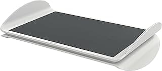 Leitz Ergo Reposapiés Ergonómico Ajustable para Ordenador, Dos Alturas Ajustables, Gris Claro/Blanco, 65030085