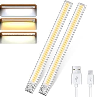 DFGOTOP 80LED Magnéticos para Armario con Sensor Movimiento, Luces lamparas Para Cocina y Escalera - Luz de Pasillo y Garaje (160LED-1PCS) (120LED-2PCS) (160LED-2PCS)