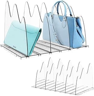 Wotendy Separadores De Estantería para Armarios, Acrílico Transparentes Estante de Separador de Bolso, Estante Ajustable para Armarios, Bibliotecas, Oficina