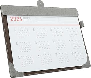 OFFSCH Calendario de Pared para Oficina y Escritorio Calendario Mensual Colgante con Páginas Claras Diseño Sencillo y Material Resistente de PU y Papel