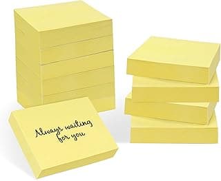 Agoer 24 Notas adhesivas, 50 x 38 mm Mini Sticky Notes de Amarillo, 2400 pcs Notas Autoadhesivas de 100 Hojas por Bloc, Bloc de Notas Adhesivas Pequeñas para Listas de Tareas y Recordatorios