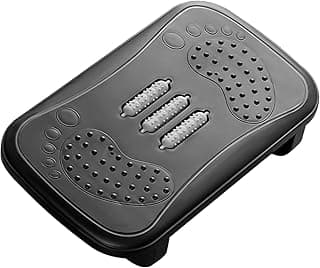 Kezidhp Reposapiés Ergonómico con Superficie de Masaje - Plástico Negro Antideslizante para Oficina, Hogar y Gaming - Ajustable Altura para Escritorio, Silla de Trabajo y Consola de Juegos