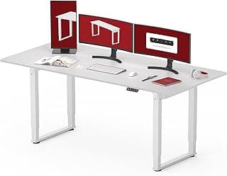 SANODESK QS2 Escritorio Elevable Eléctrico 180x80 cm con 2 Motores - Mesa de Pie Ajustable en Altura para Oficina y Gaming con 4 Patas, Sistema de Memoria, Color Blanco
