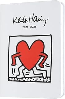 Agenda 2025 semana vista Keith Haring - Agenda 2025 pequeña - Agenda escolar 2024-2025 : 17 meses | Vuelta al cole Material escolar y papeleria