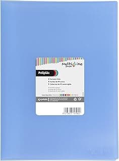 Grafoplás | Carpeta con Fundas Transparentes a4 | Azul Claro | 50 Fundas Polipropileno | Tamaño Folio | Tapas Flexibles | Poliplás Multiline | Perfecto Material Escolar y de Oficina