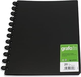 Grafoplás 39392010. Carpetas de Fundas Extraíbles, Grafo In, 20 Fundas, A4, Negro, Mecanismo de Discos.